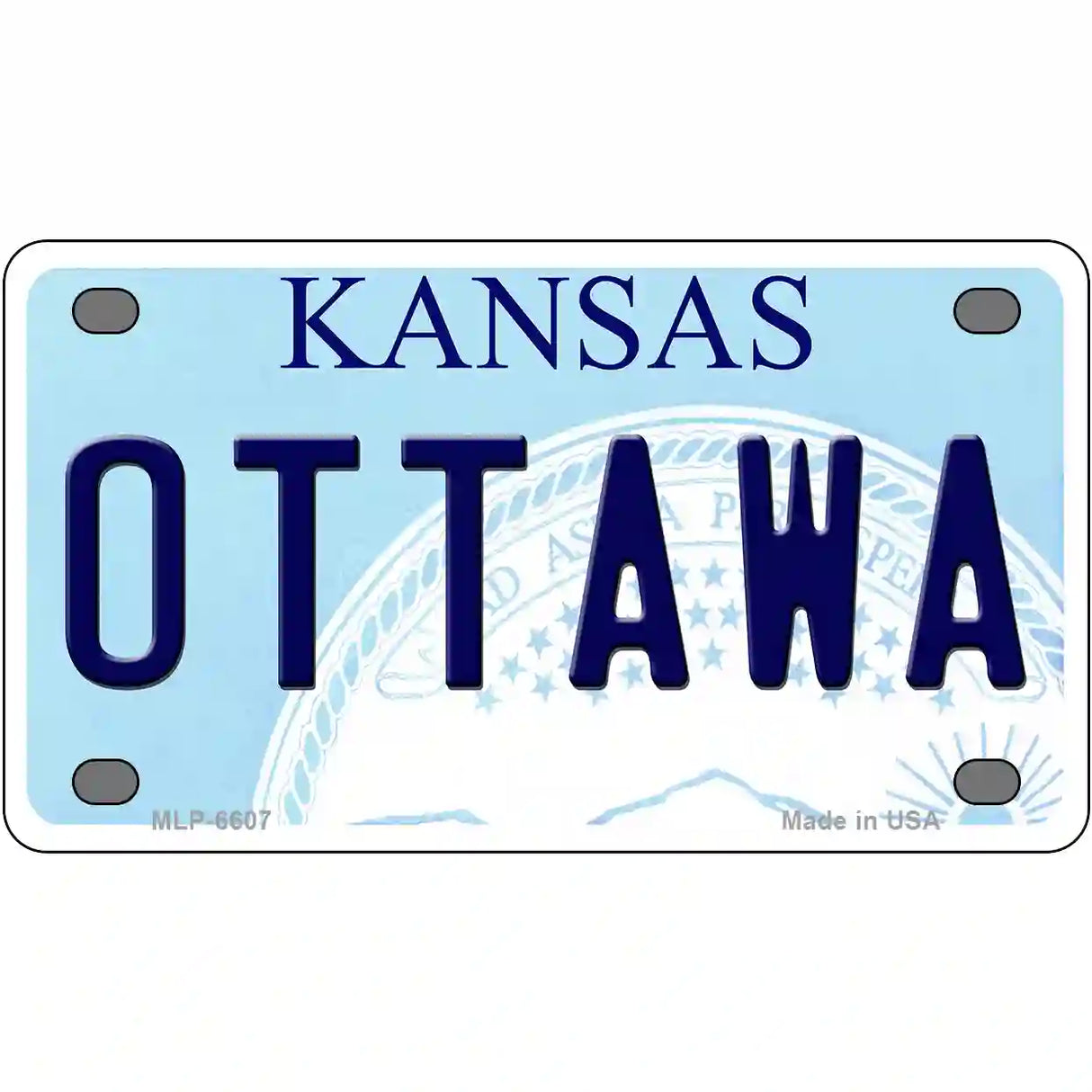 Ottawa Kansas Novelty Metal License Plate 4" x 2.2" (MLP)