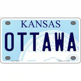 Ottawa Kansas Novelty Metal License Plate 4" x 2.2" (MLP)