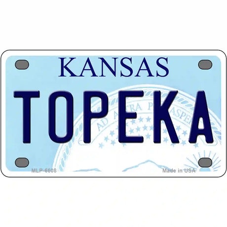 Topeka Kansas Novelty Metal License Plate 4" x 2.2" (MLP)