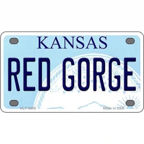 Red Gorge Kansas Novelty Metal License Plate 4" x 2.2" (MLP)