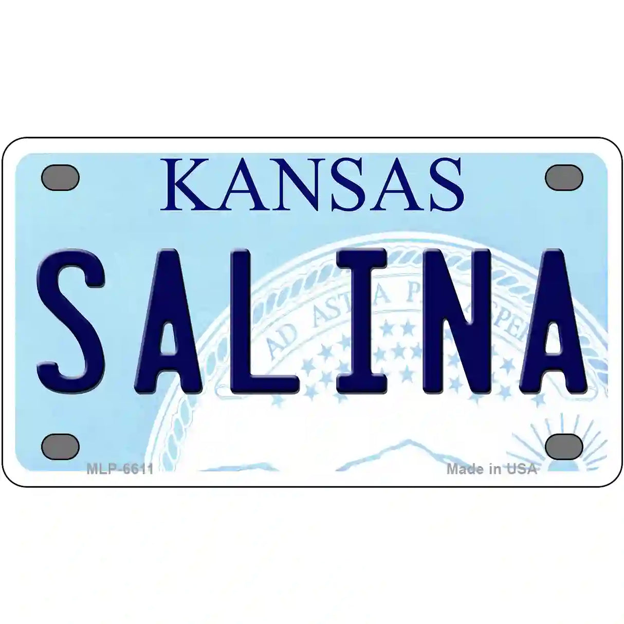 Salina Kansas Novelty Metal License Plate 4" x 2.2" (MLP)