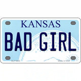 Bad Girl Kansas Novelty Metal License Plate 4" x 2.2" (MLP)