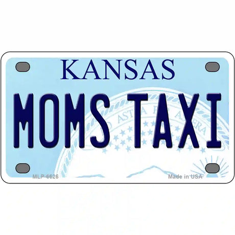 Moms Taxi Kansas Novelty Metal License Plate 4" x 2.2" (MLP)