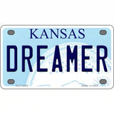 Dreamer Kansas Novelty Metal License Plate 4" x 2.2" (MLP)