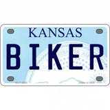 Biker Kansas Novelty Metal License Plate 4" x 2.2" (MLP)