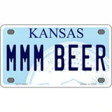 MMM Beer Kansas Novelty Metal License Plate 4" x 2.2" (MLP)