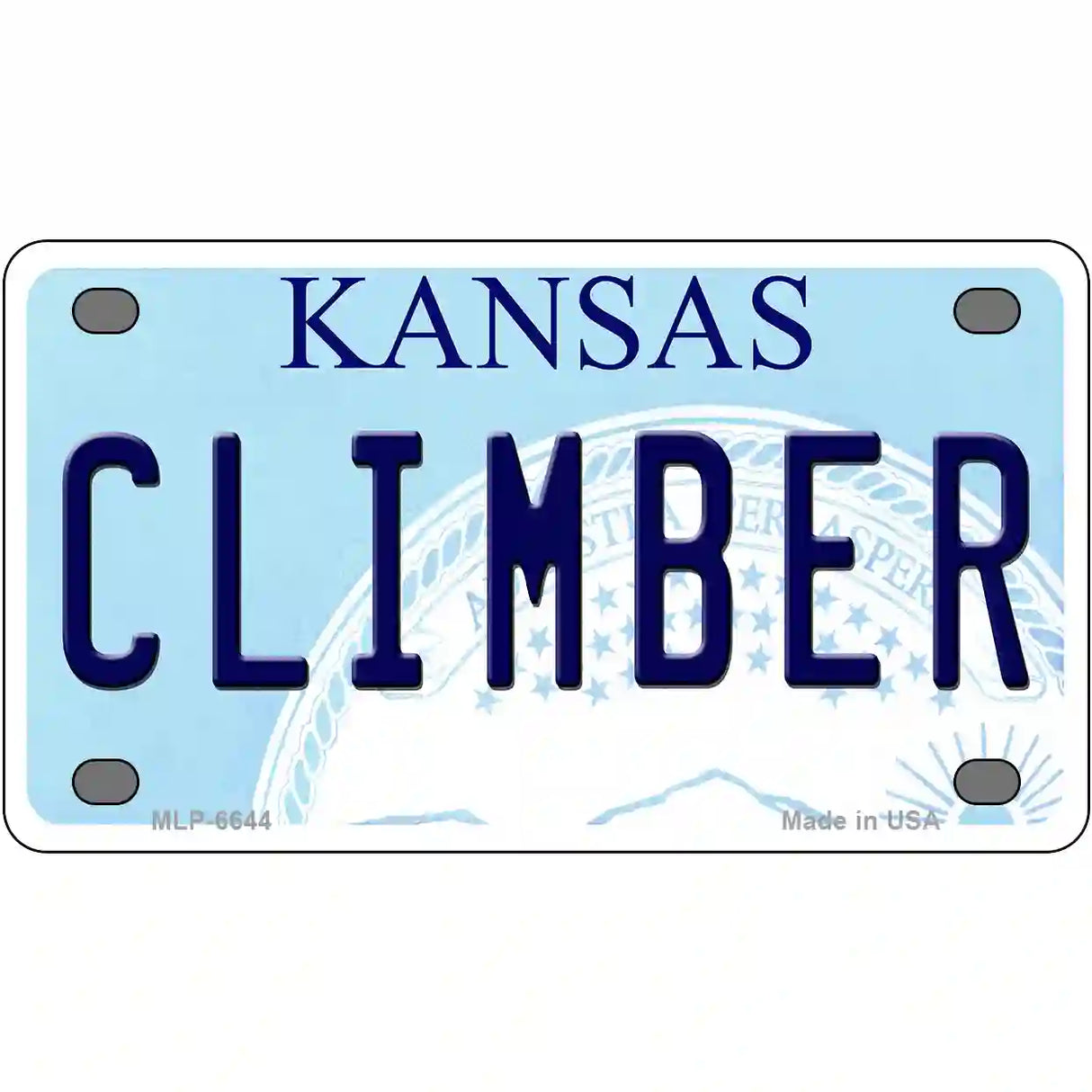 Climber Kansas Novelty Metal License Plate 4" x 2.2" (MLP)