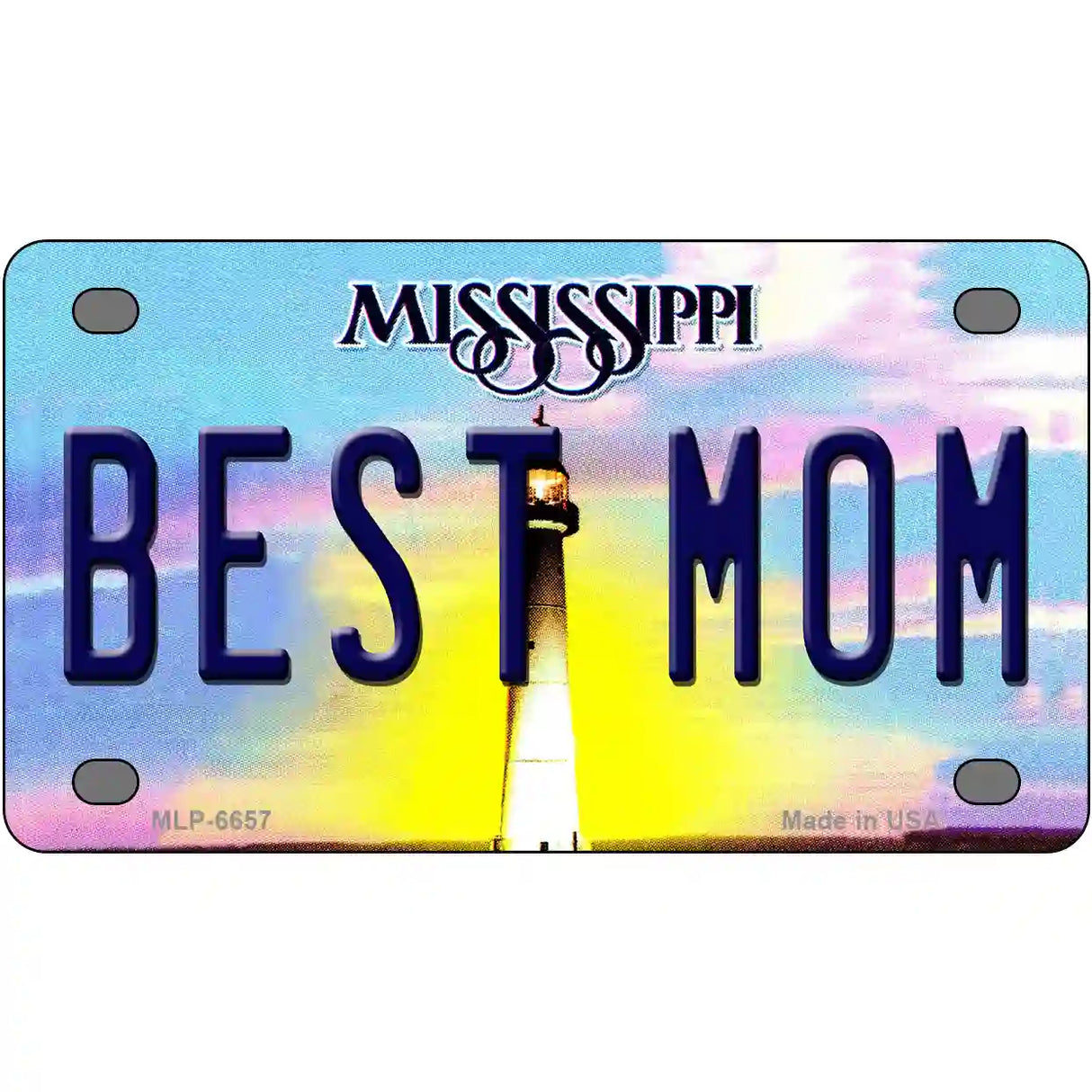 Best Mom Mississippi Novelty Metal License Plate 4" x 2.2" (MLP)