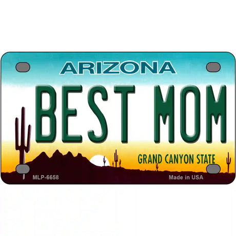 Best Mom Arizona Novelty Metal License Plate 4" x 2.2" (MLP)