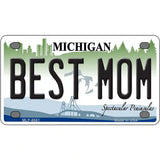 Best Mom Michigan Metal Novelty License Plate 4" x 2.2" (MLP)