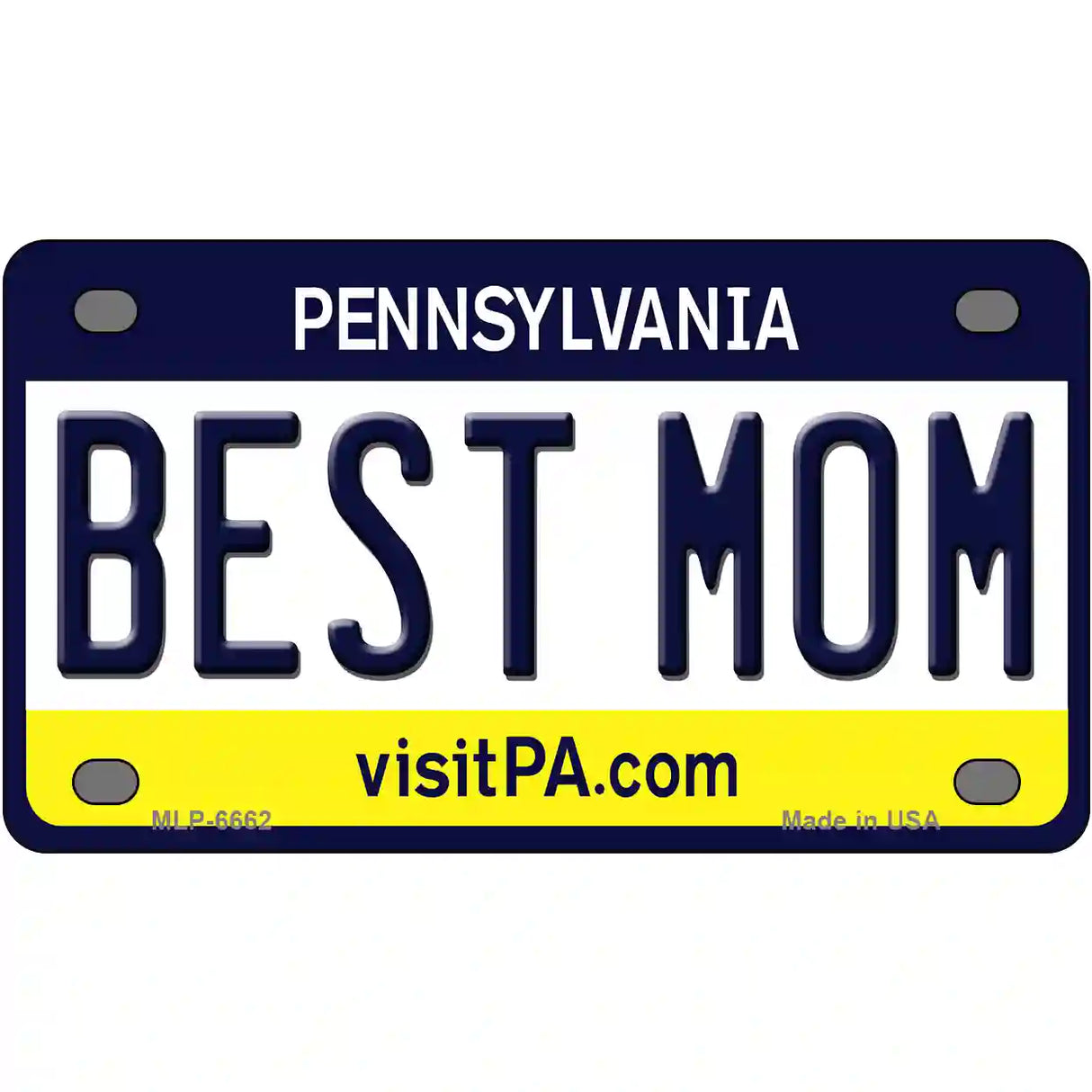 Best Mom Pennsylvania State Novelty Metal License Plate 4" x 2.2" (MLP)