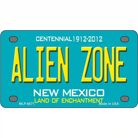 Alien Zone New Mexico State Novelty Metal License Plate 4" x 2.2" (MLP)