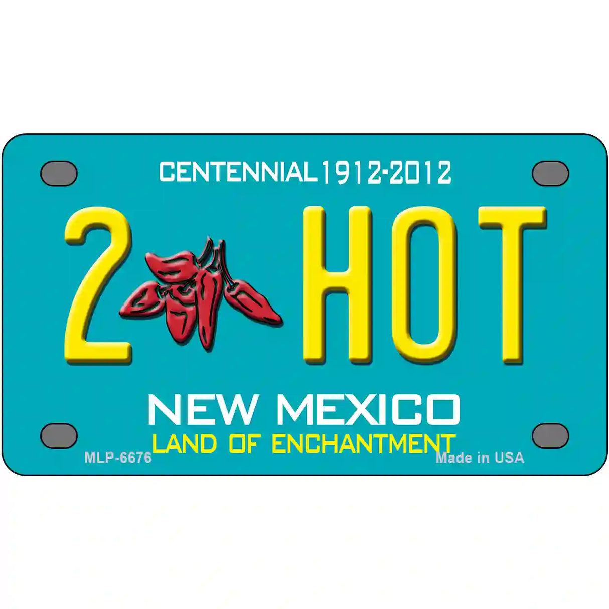 2 Hot New Mexico Novelty Metal License Plate 4" x 2.2" (MLP)