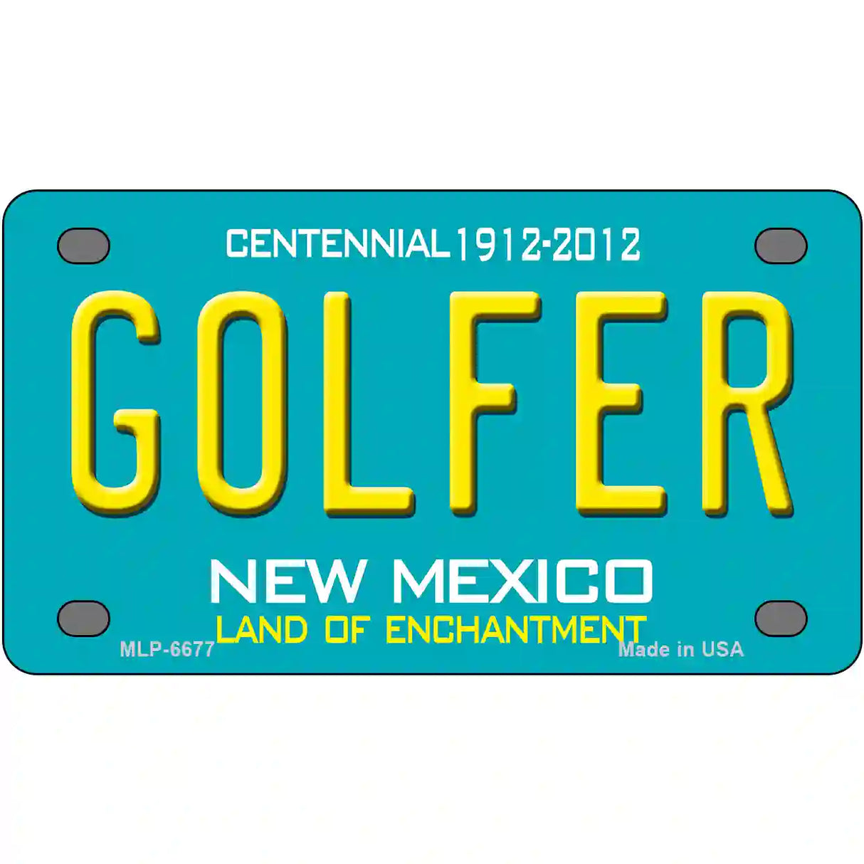 Golfer New Mexico Novelty Metal License Plate 4" x 2.2" (MLP)