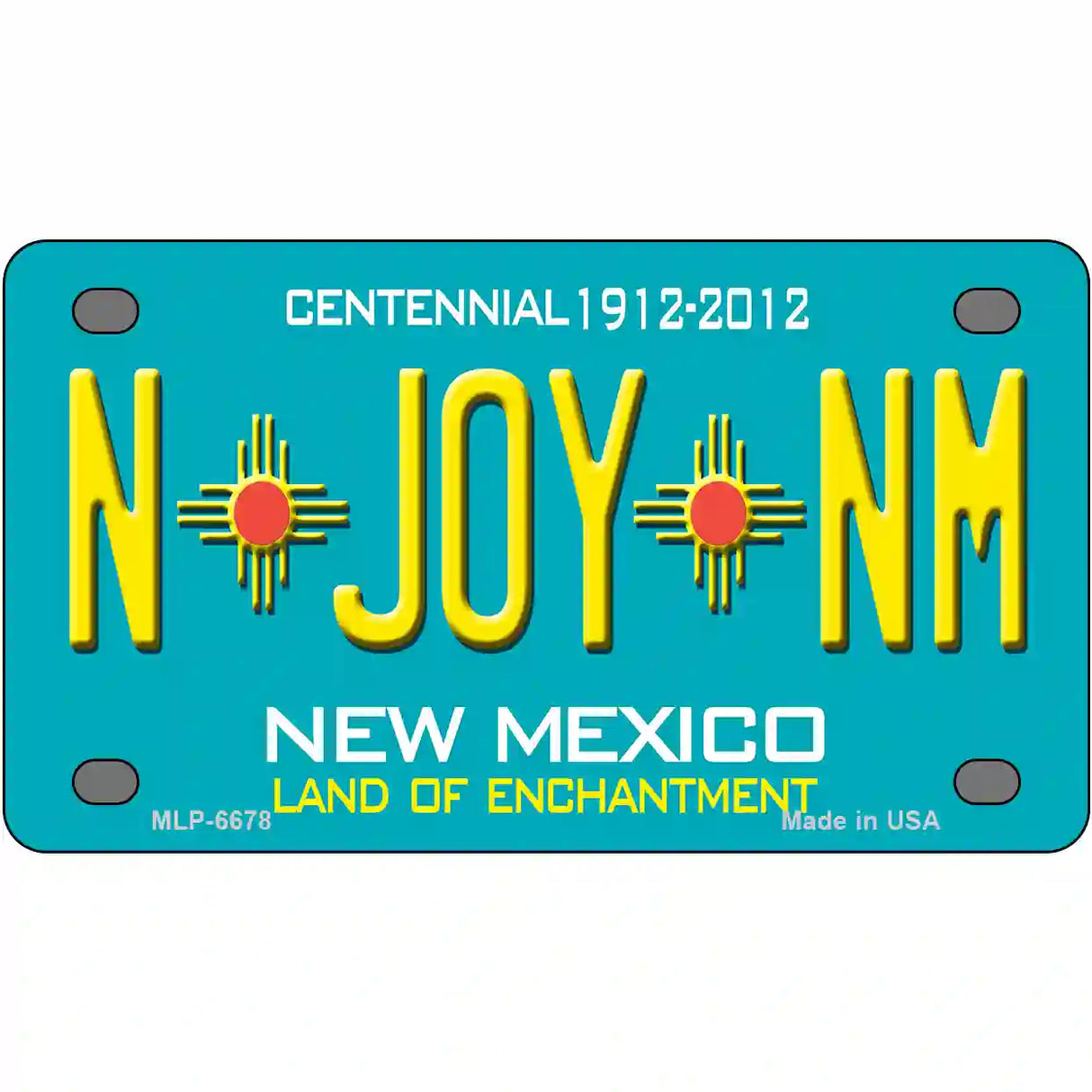 N Joy NM New Mexico Novelty Metal License Plate 4" x 2.2" (MLP)