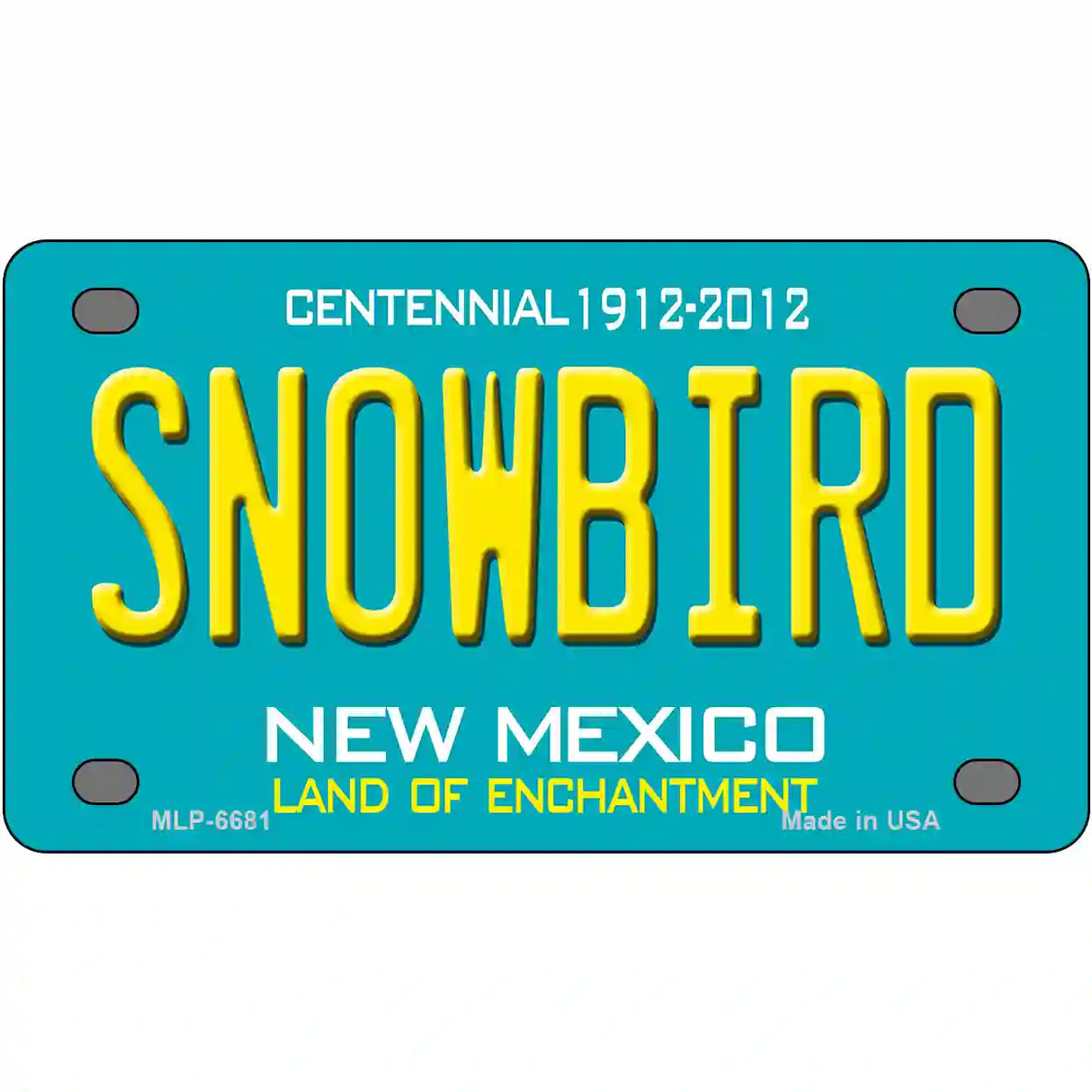 Snowbird New Mexico Novelty Metal License Plate 4" x 2.2" (MLP)