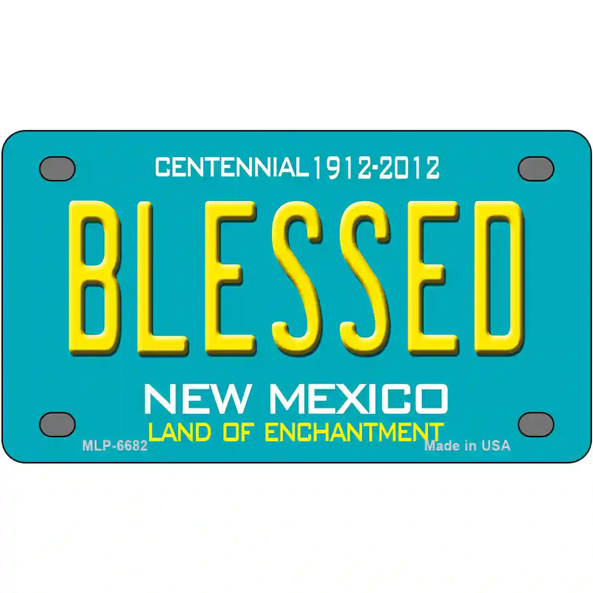 Blessed New Mexico Novelty Metal License Plate 4" x 2.2" (MLP)