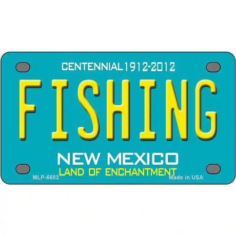 Fishing New Mexico Novelty Metal License Plate 4" x 2.2" (MLP)