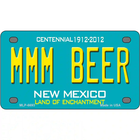 MMM Beer New Mexico Novelty Metal License Plate 4" x 2.2" (MLP)