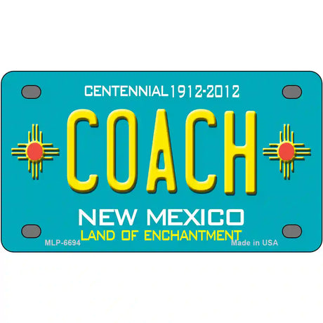 Coach New Mexico Novelty Metal License Plate 4" x 2.2" (MLP)