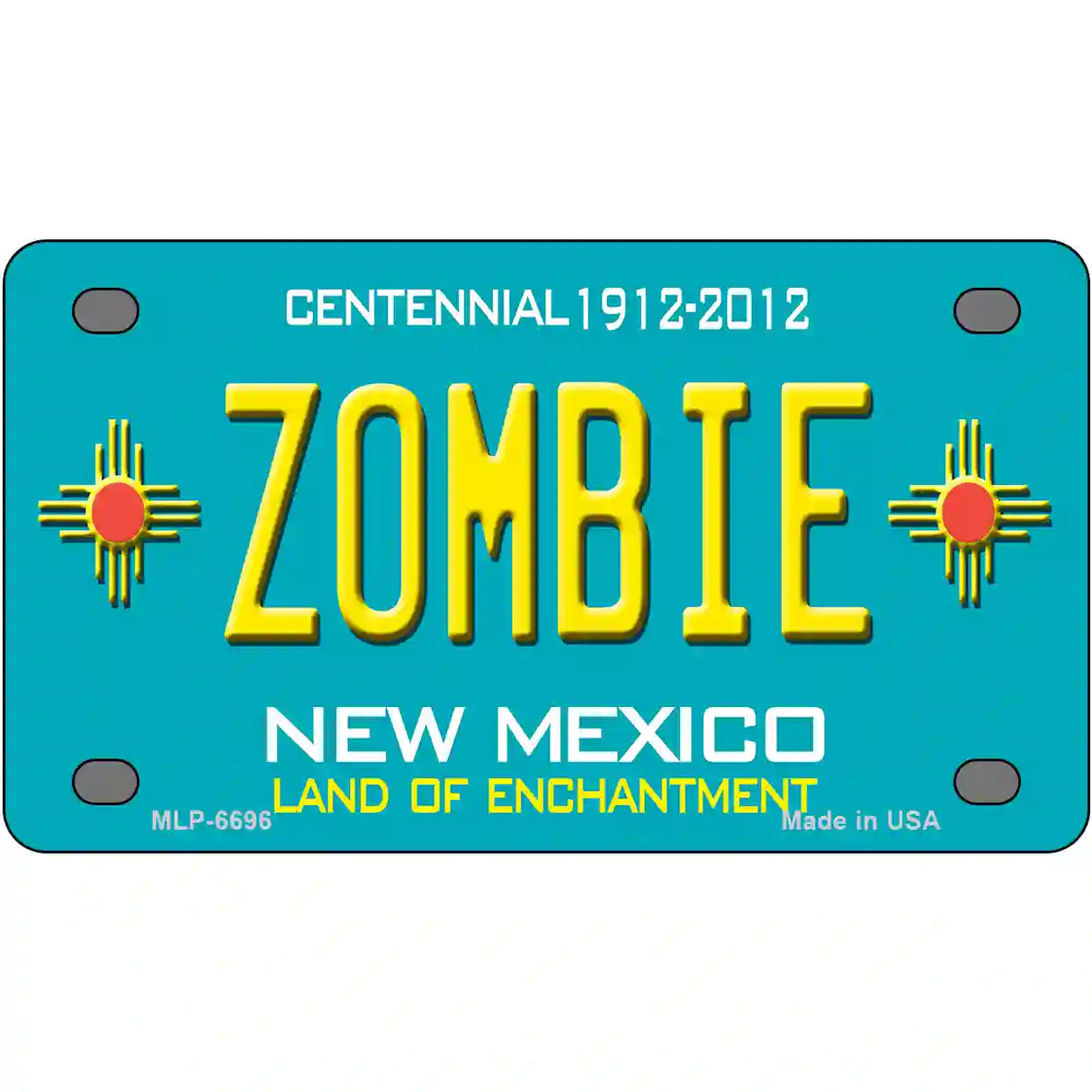 Zombie New Mexico Novelty Metal License Plate 4" x 2.2" (MLP)