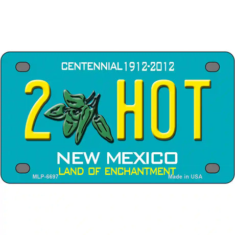 2 Hot Green New Mexico Novelty Metal License Plate 4" x 2.2" (MLP)