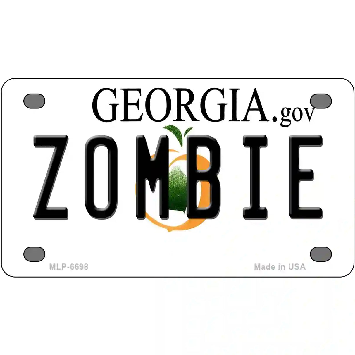 Zombie Georgia Novelty Metal License Plate 4" x 2.2" (MLP)