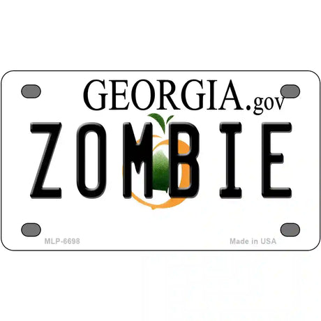 Zombie Georgia Novelty Metal License Plate 4" x 2.2" (MLP)