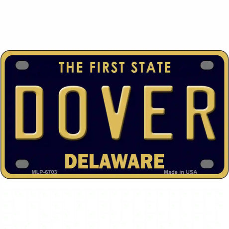 Dover Delaware Novelty Metal License Plate 4" x 2.2" (MLP)