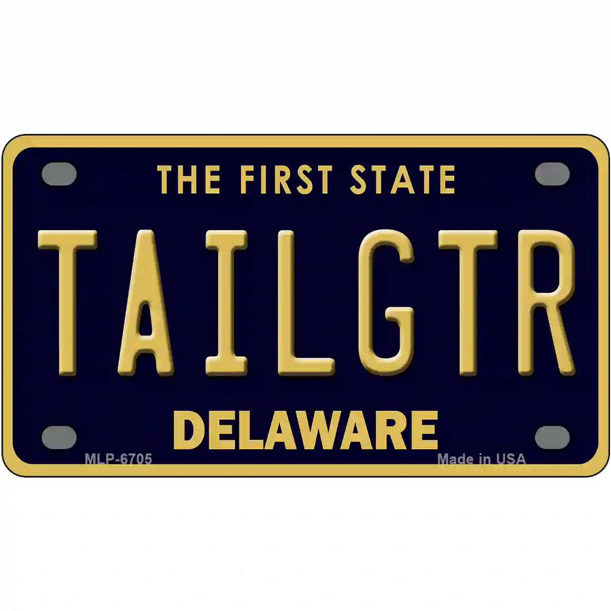 Tailgtr Delaware Novelty Metal License Plate 4" x 2.2" (MLP)