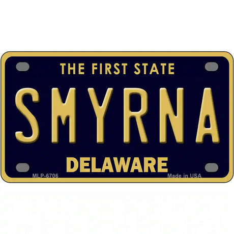 Smyrna Delaware Novelty Metal License Plate 4" x 2.2" (MLP)