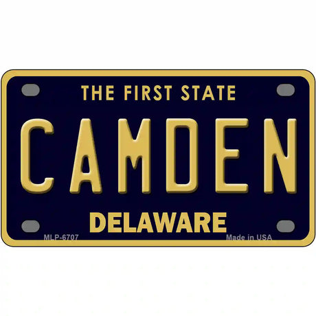 Camden Delaware Novelty Metal License Plate 4" x 2.2" (MLP)