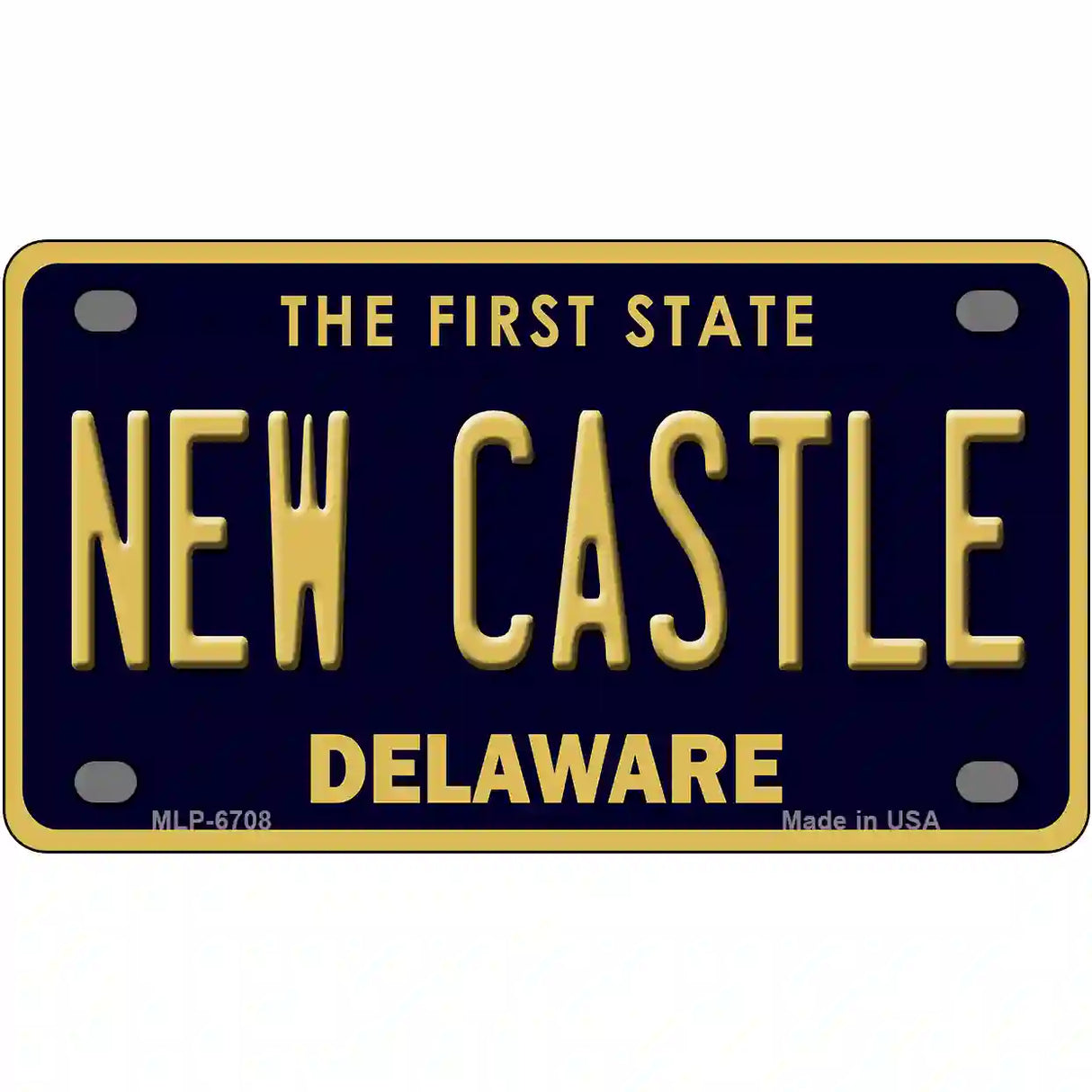 New Castle Delaware Novelty Metal License Plate 4" x 2.2" (MLP)