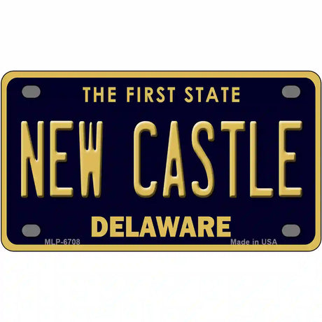 New Castle Delaware Novelty Metal License Plate 4" x 2.2" (MLP)