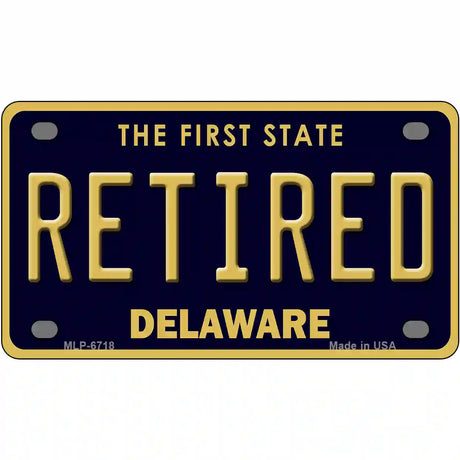 Retired Delaware Novelty Metal License Plate 4" x 2.2" (MLP)