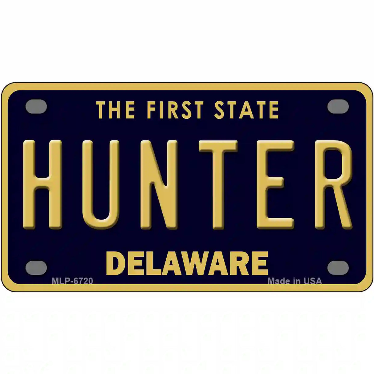 Hunter Delaware Novelty Metal License Plate 4" x 2.2" (MLP)