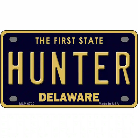 Hunter Delaware Novelty Metal License Plate 4" x 2.2" (MLP)