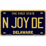 N Joy De Delaware Novelty Metal License Plate 4" x 2.2" (MLP)