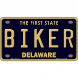 Biker Delaware Novelty Metal License Plate 4" x 2.2" (MLP)