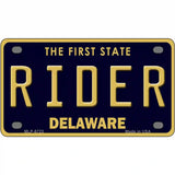 Rider Delaware Novelty Metal License Plate 4" x 2.2" (MLP)