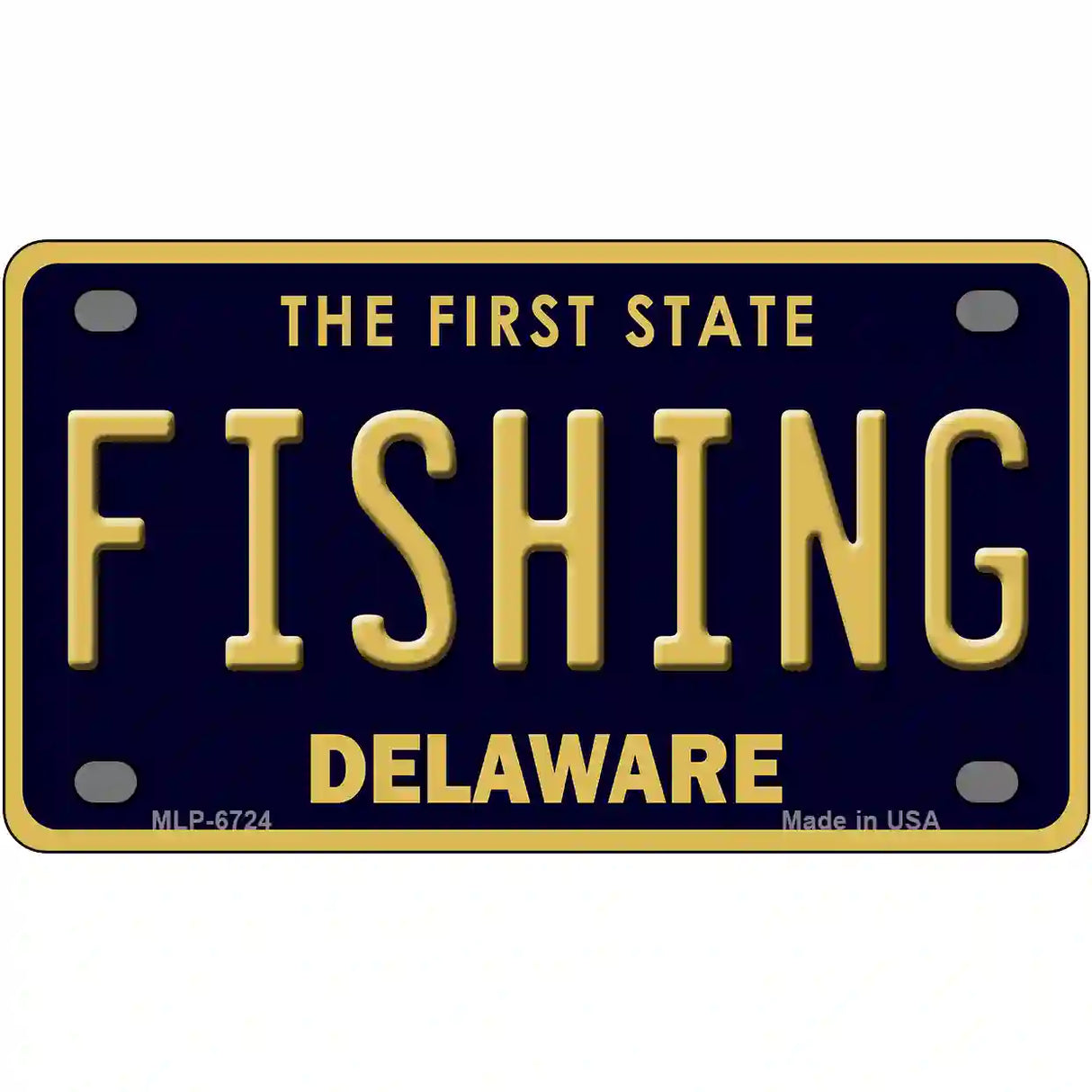 Fishing Delaware Novelty Metal License Plate 4" x 2.2" (MLP)