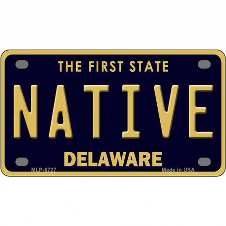 Native Delaware Novelty Metal License Plate 4" x 2.2" (MLP)