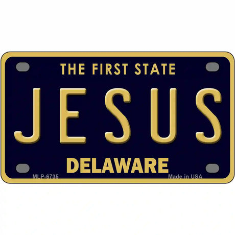 Jesus Delaware Novelty Metal License Plate 4" x 2.2" (MLP)