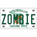 Zombie Florida Novelty Metal License Plate 4" x 2.2" (MLP)