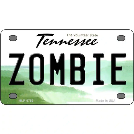 Zombie Tennessee Novelty Metal License Plate 4" x 2.2" (MLP)