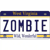 Zombie West Virginia Novelty Metal License Plate 4" x 2.2" (MLP)