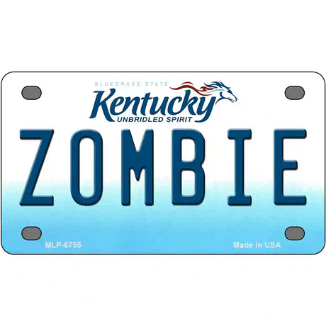 Zombie Kentucky Novelty Metal License Plate 4" x 2.2" (MLP)