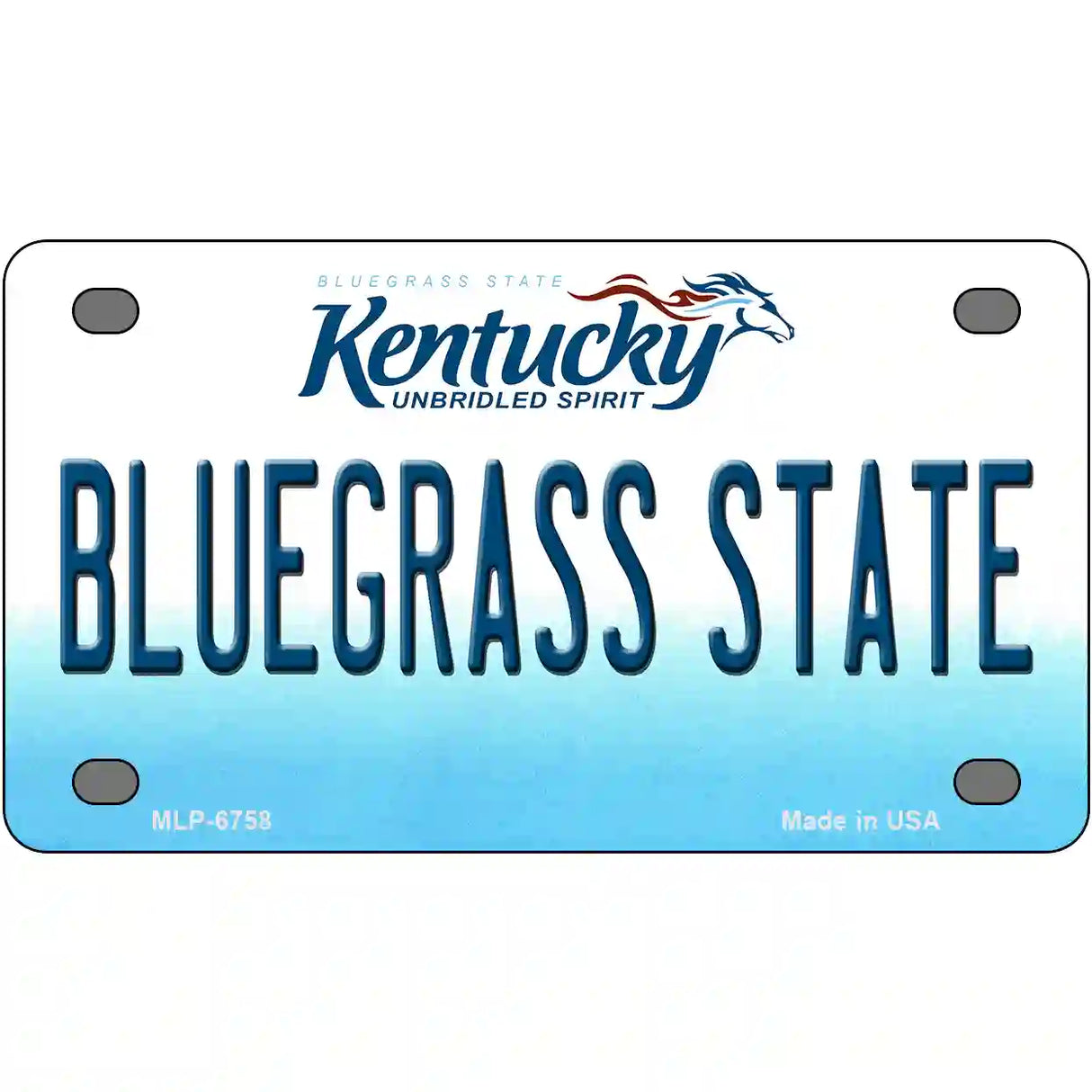 Bluegrass State Kentucky Novelty Metal License Plate 4" x 2.2" (MLP)