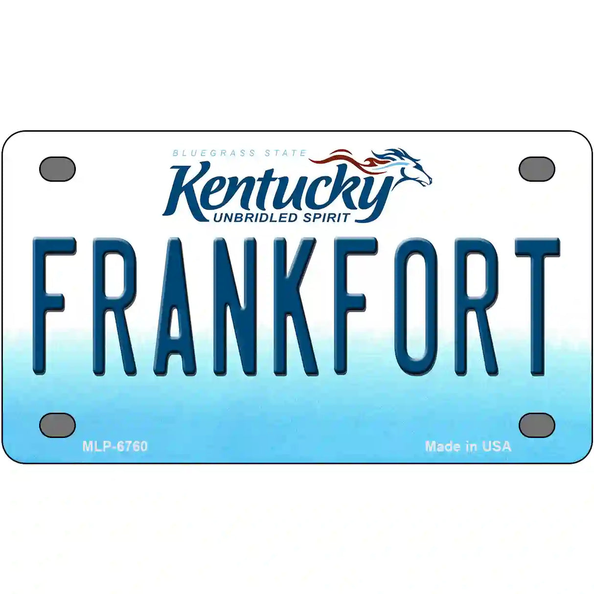 Frankfort Kentucky Novelty Metal License Plate 4" x 2.2" (MLP)