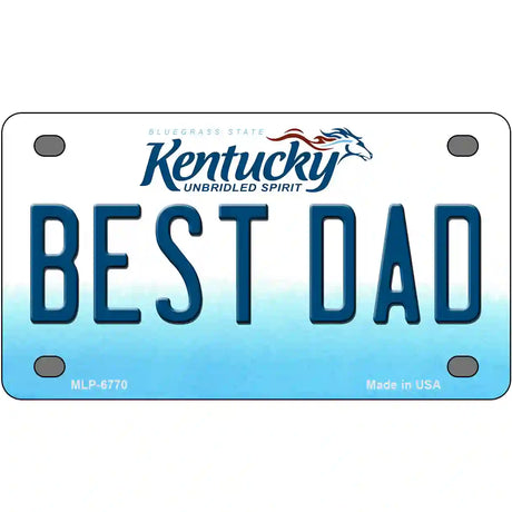 Best Dad Kentucky Novelty Metal License Plate 4" x 2.2" (MLP)